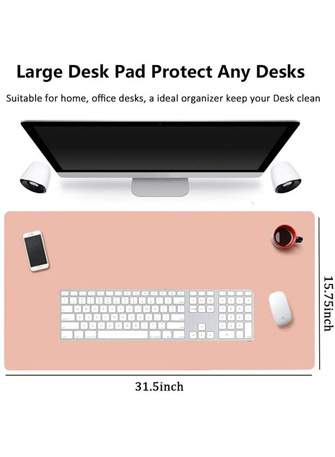 NIBEMINENT Non-Slip PU Leather Waterproof Desk Mouse Pad Protector Pink/White  - Image 2