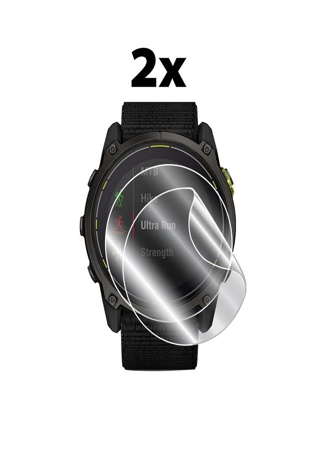 اي بس سي واقي شاشة هيدروجيل من IPG لساعة Garmin Fenix 8 - 51 مم AMOLED/Enduro 3 (عبوتان) - فيلم شفاف عالي الدقة غير مرئي، مقاوم للخدش، ذاتي الإصلاح/خالي من الفقاعات، مناسب لساعة Enduro3 - Image 2