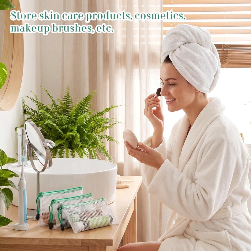 Sherr 120 Pcs Mesh Zipper Pouch Bulk Pencil Pouches 9.45'' x 4.53'' Small Clear Mesh Bags with Zipper A6 Waterproof File Bag Pencil Case for School Office Travel Organization(Green) - Image 5