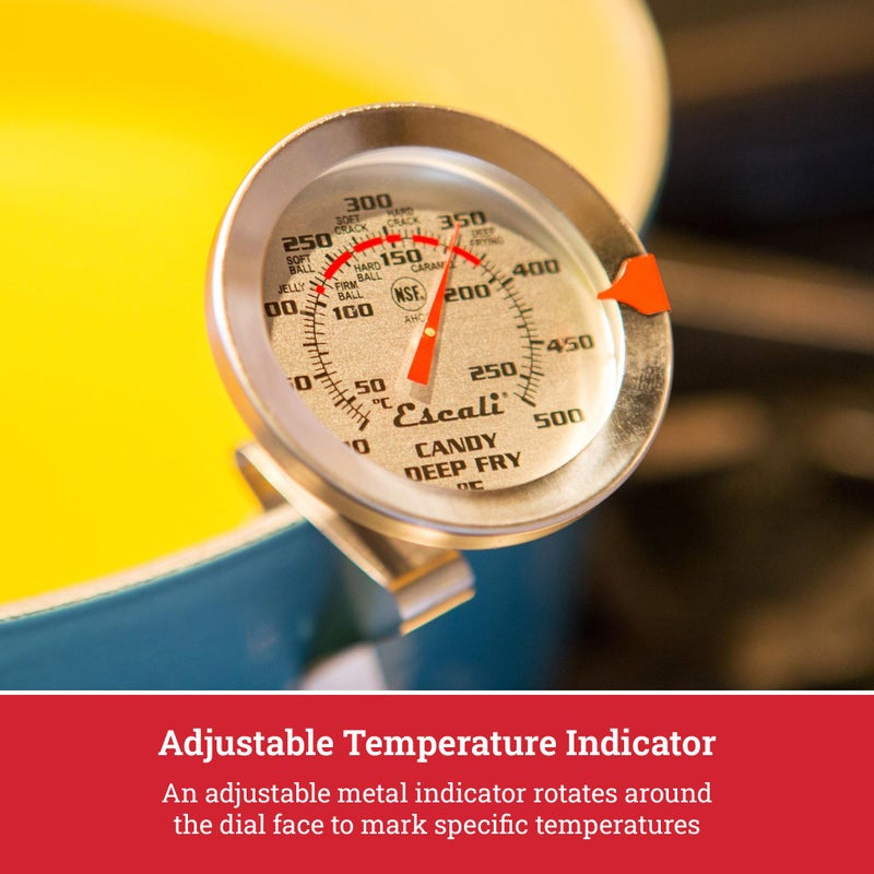 إسكالي Escali Ahc1 الفولاذ المقاوم للصدأ للقلي العميق وميزان حرارة الحلوى مع مشبك وعاء، مسبار 5 بوصة مع مناطق درجة حرارة الحلوى معتمدة من Nsf - Image 4
