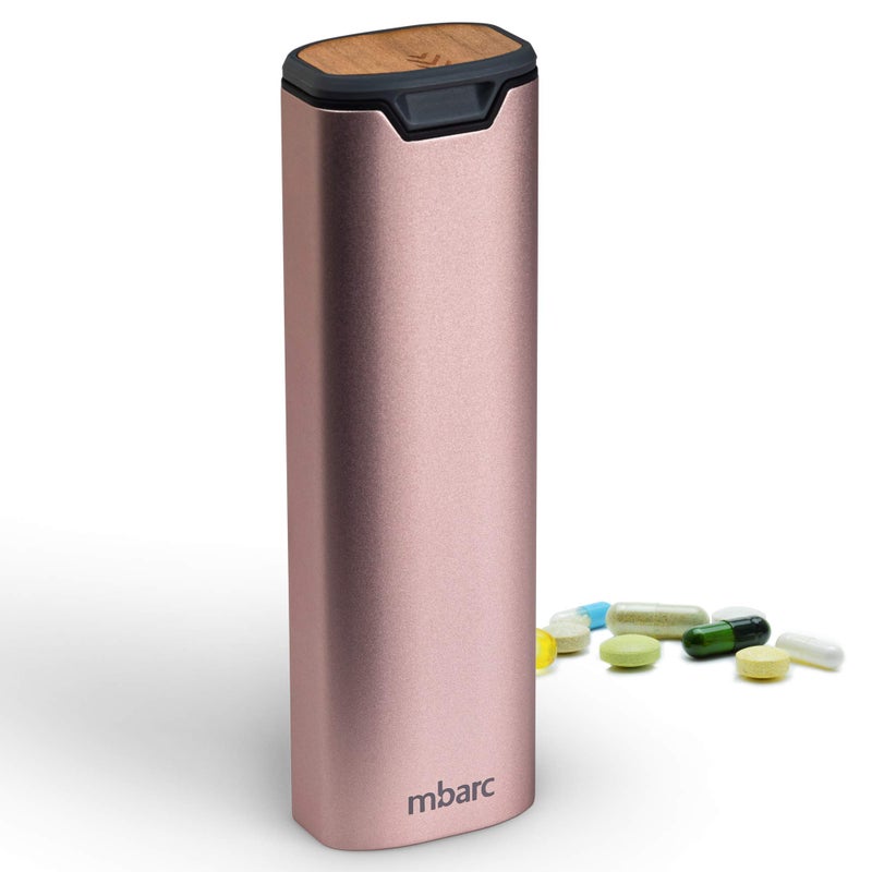 HigherHuman 7 Day Weekly Pill Organizer by mbarc - Premium Stylish Aluminum and Wood Large Capacity Pill Box for Supplements, Pills, Vitamins and Medicine. - Image 4