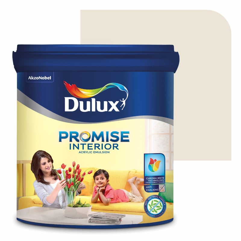 Dulux Promise Interior Emulsion Paint (1L, Antique White Rm) | Wall paint with Chroma Brite Technology for brighter longer-lasting colors | Rich finish | Anti-chalk | Water-based | 3-year warranty - Image 4