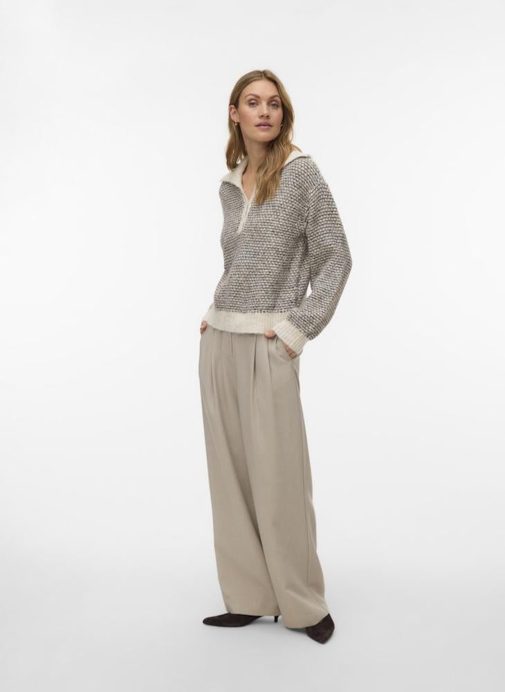 فيرو مودا كنزة صوفية بأكمام طويلة وياقة - Image 4