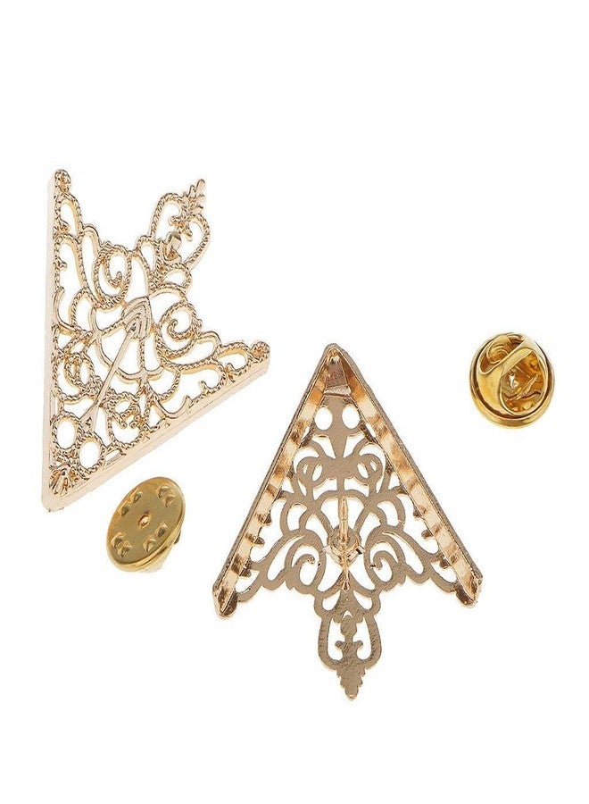 FURE Grill Triangular Collar Pins (Antique Golden) - Image 2