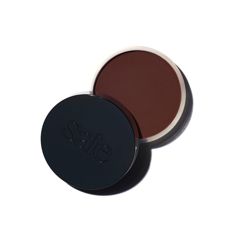 Saie Sun Melt Bronzer  Buildable CreamBalm Bronzer For Face Sculpting  Cream Contour with Velvet Finish  Dark Bronze 1 oz