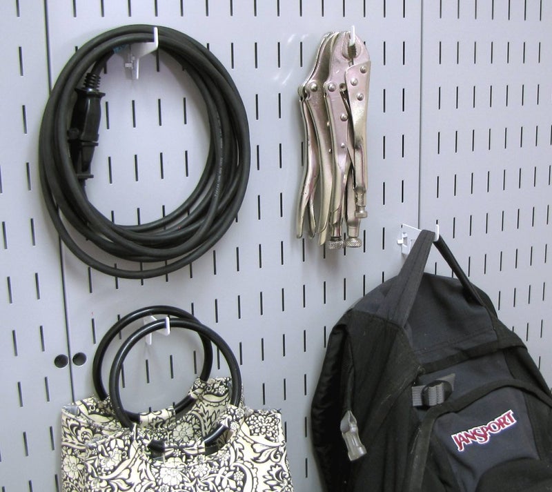 Wall Control 2-7/8in Long Reach Hook Pack - Slotted Metal Pegboard Hooks Pegboard and Slotted Tool Board - White - Image 2