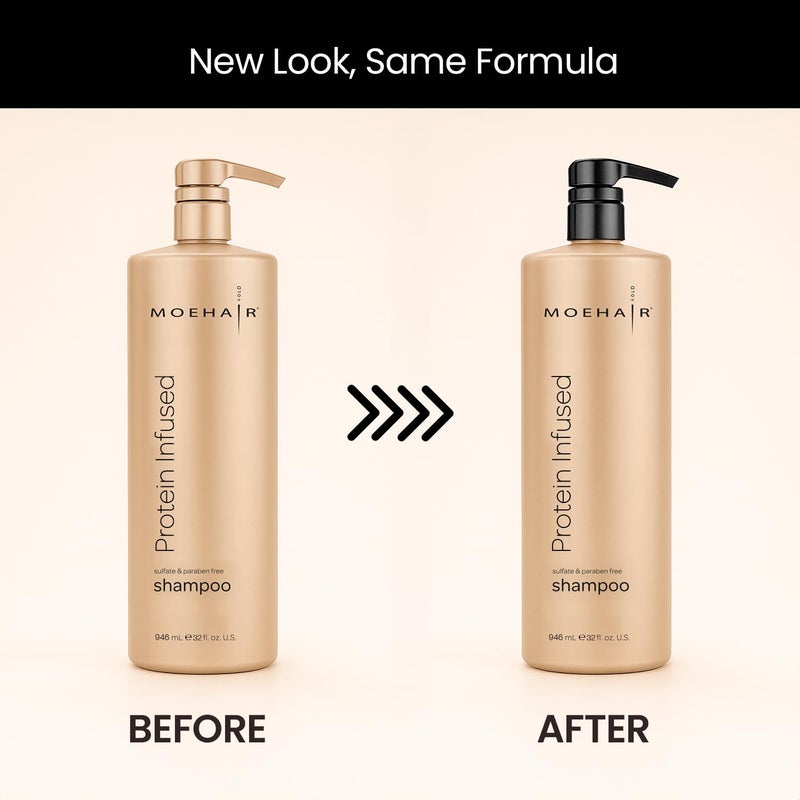 MOEHAIR Protein Infused Shampoo | Anti-Frizz, Moisturizing & Strengthening Shampoo for All Hair Types | With Proteins, Natural Oils & Vitamin E & B5 | Sulfate & Paraben-Free Hair Shampoo, 32 Fl Oz - Image 4
