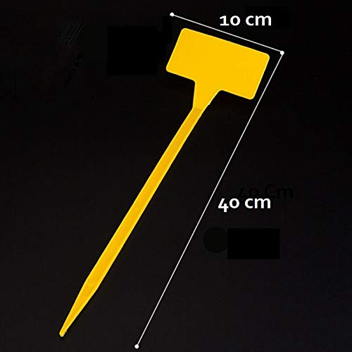 bvslf Plastic Plant Markers,Nursery Plant Garden Tags Markers Labels-Yellow Color,40 cm x 10 cm,Pack of 12,12 Labels - Image 2