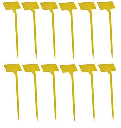 bvslf Plastic Plant Markers,Nursery Plant Garden Tags Markers Labels-Yellow Color,40 cm x 10 cm,Pack of 12,12 Labels - Image 5