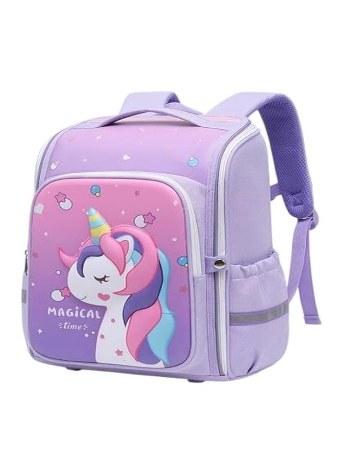 KIDDOVATE Unicorn School Bag for Girls (5 to 12 Years) Cute 3D Cartoon Design Stylish Durable Water Resistant Large Capacity Backpack for School Travel - Image 1
