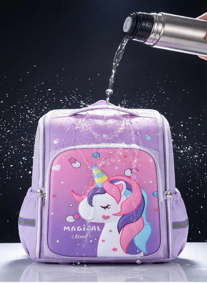 KIDDOVATE Unicorn School Bag for Girls (5 to 12 Years) Cute 3D Cartoon Design Stylish Durable Water Resistant Large Capacity Backpack for School Travel - Image 5