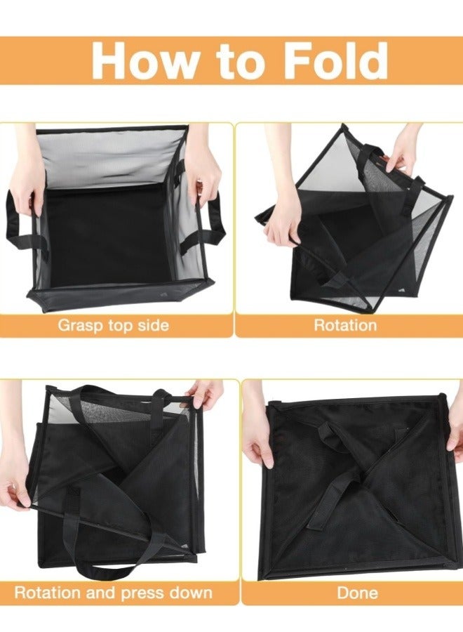 Optico Collapsible Mesh Laundry Hamper, Laundry Bags Hamper Bag with Handles Dirty Clothes Mesh Basket Laundry Baskets Foldable Clothes Hamper for Washing Storage, Kids Room,Dorm or Travel - Image 4