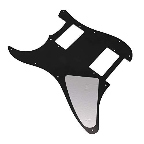 Bstinay 11 Hole Guitar Strat Pickguard HH Humbucker Standard Modern Style Pickguard Scratchplate 3Ply Black - Image 3