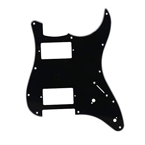 Bstinay 11 Hole Guitar Strat Pickguard HH Humbucker Standard Modern Style Pickguard Scratchplate 3Ply Black - Image 1