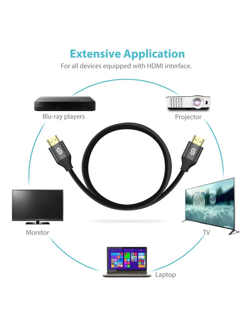 ساينك واير كابل 4K - HDMI 2.0 عالي السرعة بسرعة 18 جيجابت في الثانية - HDR / 3D / 4K@60Hz - مضفر من النايلون عالي الجودة | 2 متر - Image 5