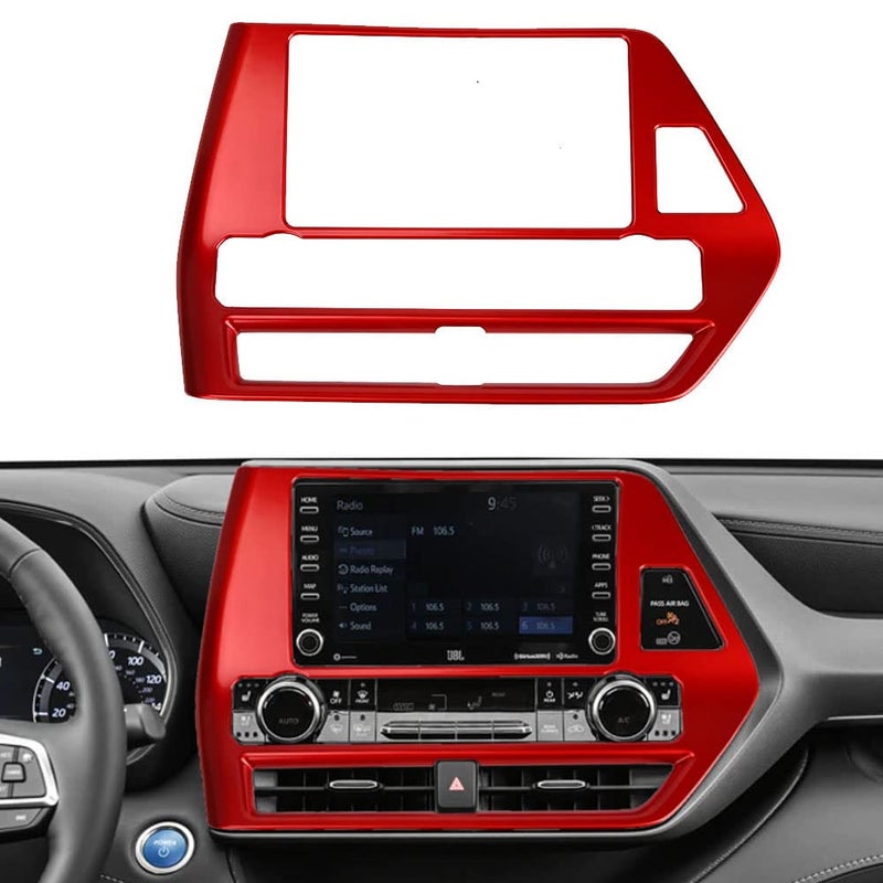 LEXLEY Red Style Navigation Panel Screen Air Conditioning Vents Trim Cover Interior Accessories Center Control Cover For Toyota 20202025 Highlander XLE LE L XSENot Fit Limited Platinum
