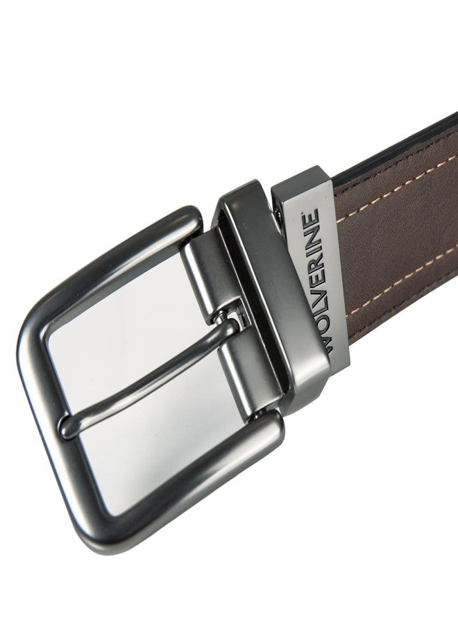 Wolverine Men Rugged Boot Leather Work Belt, Reversible-Black/Brown, 36" - Image 2