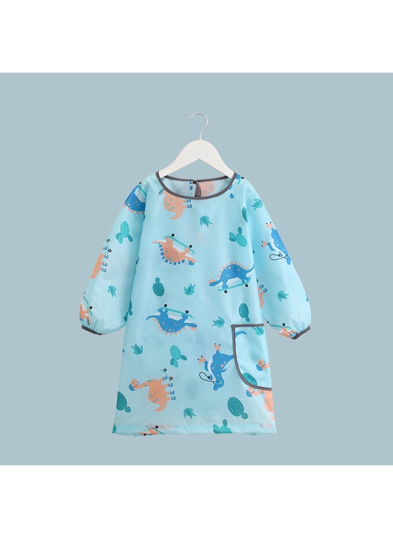 Generic - Childrens Painting coverall waterproof anti-dirty baby eating clothes painting apron long sleeve art kindergarten spring and summer Dinosaur - Image 1