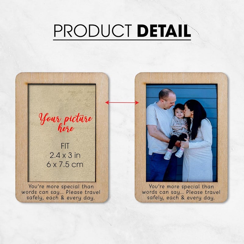 Hangwoous Car Visor Picture Frame, Couple Photo Visor, Wallet-Sized Wooden Photo Frame, Visor Clips for Cars, Car Picture Frame with VisorsClip, Gift For Him for Her - Image 2