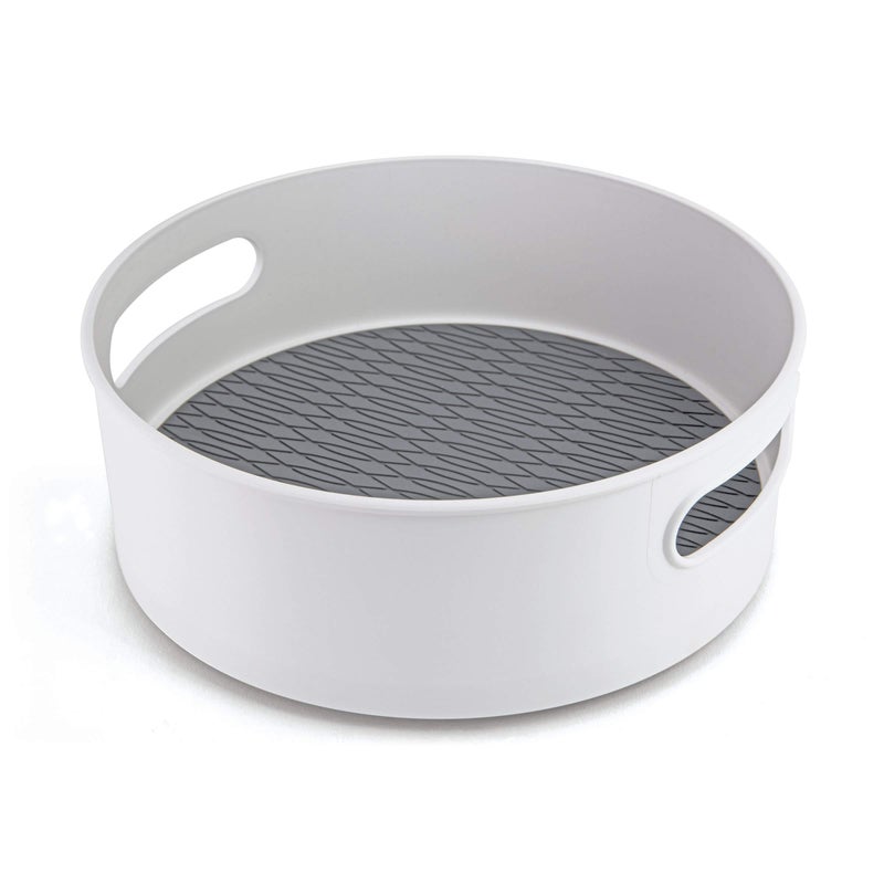 Copco Non-Skid Storage Turntable, 10-Inch, Gray And White - Image 1