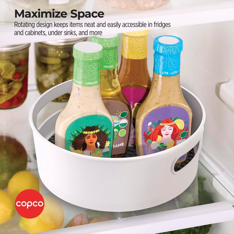 Copco Non-Skid Storage Turntable, 10-Inch, Gray And White - Image 4