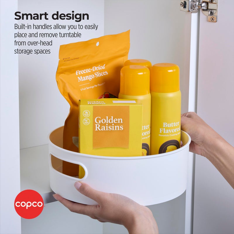 Copco Non-Skid Storage Turntable, 10-Inch, Gray And White - Image 3