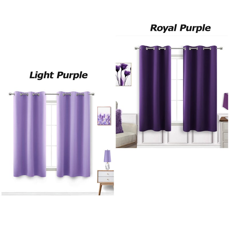 KOUFALL Lavender Purple Curtains for Bathroom Small Window 2 Panels Short Blackout Dark Curtains for Bedroom Kids Girls Room 45 Inch Length Orchid Amethyst Periwinkle - Image 2