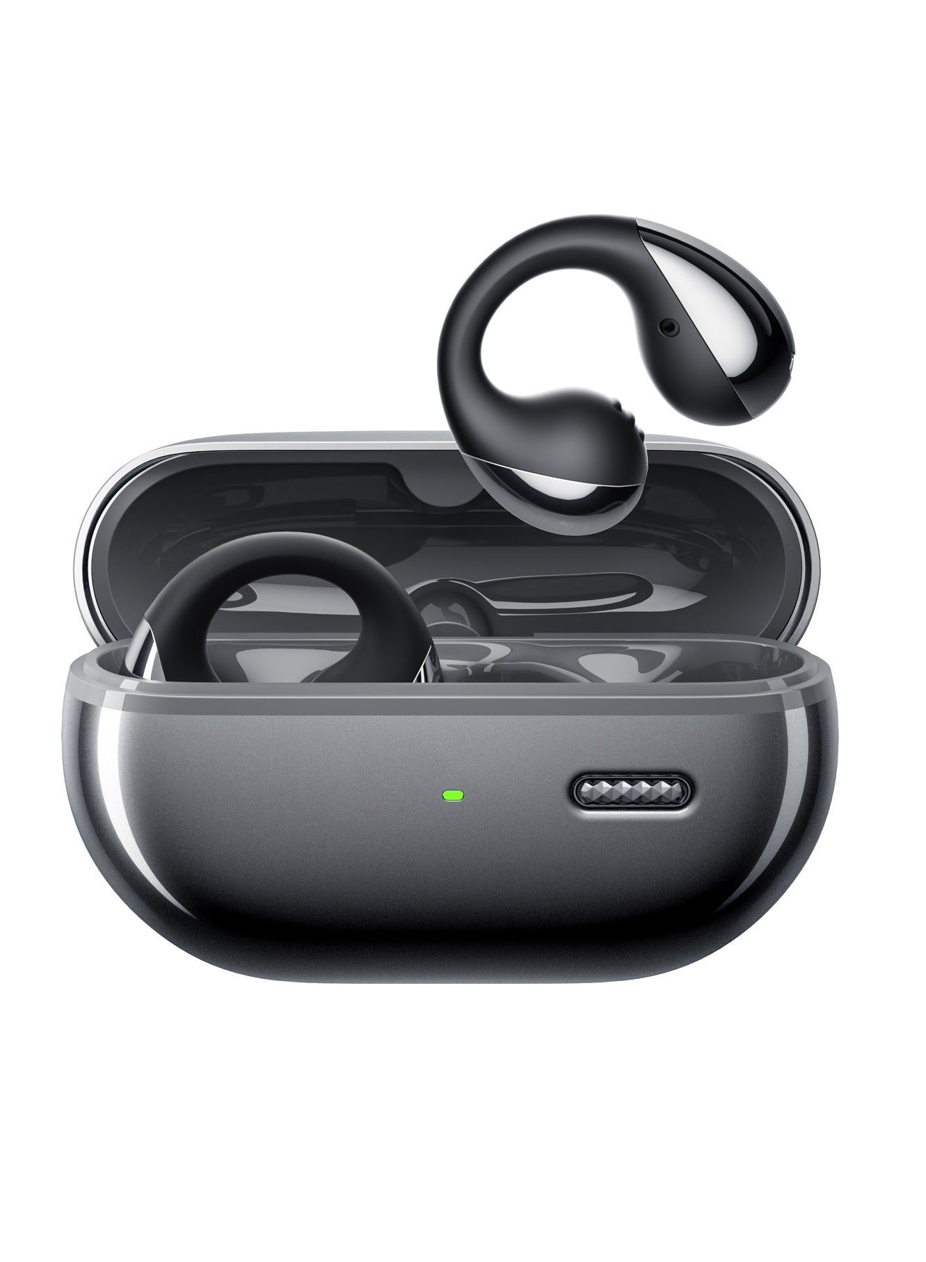 SoundPEATS PearlClip Pro Open-Ear Earbuds, Bluetooth 5.4 Clip On Headphones, IPX5 Waterproof, Wireless Earbuds with 24 Hours Playtime, APP Control for Running/Cycling/Fitness black