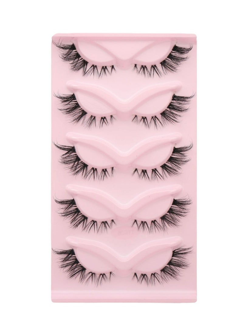 ووفيكسر رموش صناعية قابلة لإعادة الاستخدام، رموش طبيعية ناعمة، رموش طبيعية طويلة الأمد، 19 مم، عبوة من 5 أزواج من الرموش الصناعية - Image 3