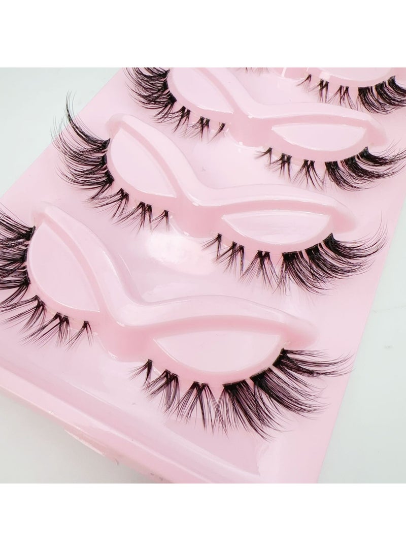 ووفيكسر رموش صناعية قابلة لإعادة الاستخدام، رموش طبيعية ناعمة، رموش طبيعية طويلة الأمد، 19 مم، عبوة من 5 أزواج من الرموش الصناعية - Image 4