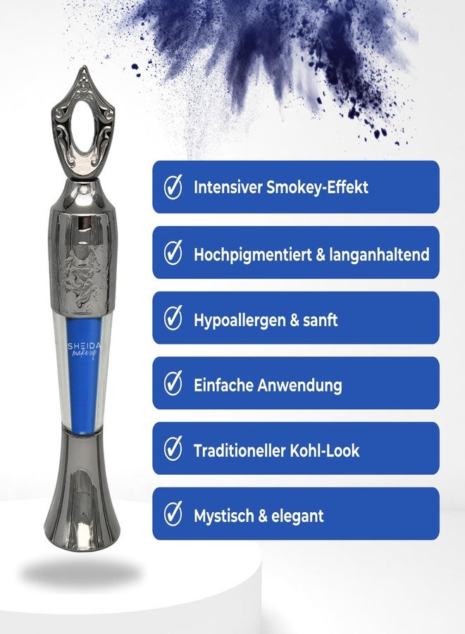 Sheida Powder Eyeliner Handmade 100% Natural Eyeliner in Powder Form, Long-Lasting Liner Arabic, Intense Color, Smudge-Proof Multi Color Shades Available (Parliament Blue) - Image 5