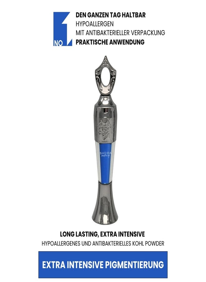 Sheida Powder Eyeliner Handmade 100% Natural Eyeliner in Powder Form, Long-Lasting Liner Arabic, Intense Color, Smudge-Proof Multi Color Shades Available (Parliament Blue) - Image 4