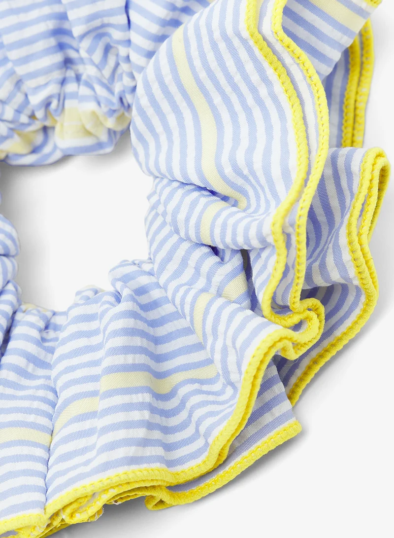 Ginger Stripe Ruffle Scrunchie