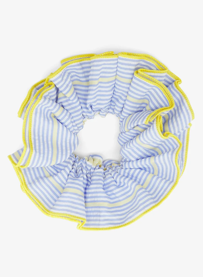 Ginger Stripe Ruffle Scrunchie