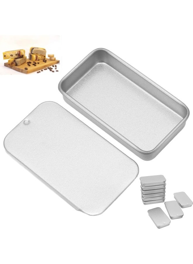 كلاراكو 10 قطع من عبوات الصفيح، عبوات صفيح فارغة ذات غطاء منزلق، علبة صفيح فضية محمولة فارغة لبلسم الشفاه والعطور الصلبة - Image 4