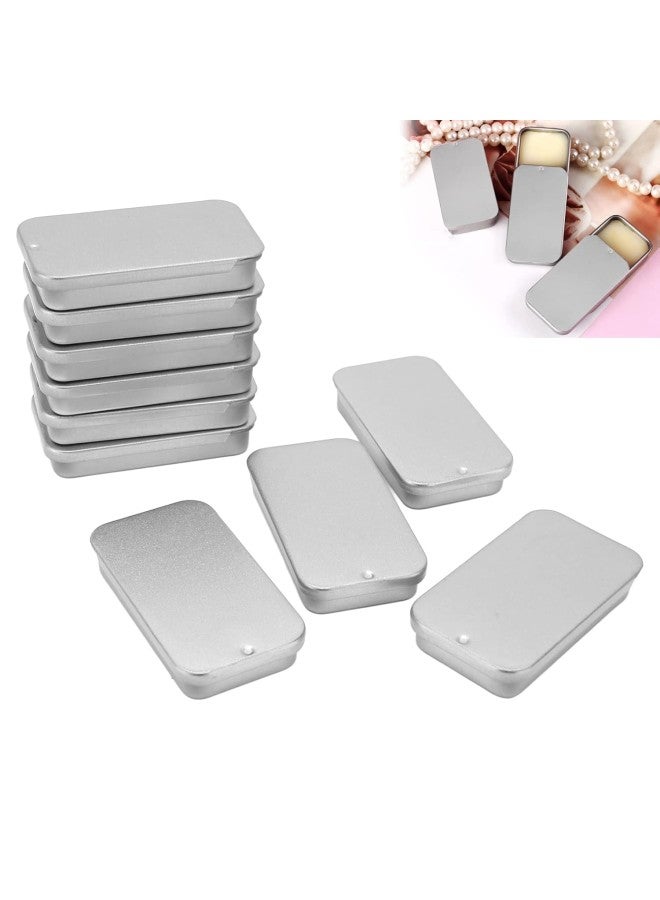 كلاراكو 10 قطع من عبوات الصفيح، عبوات صفيح فارغة ذات غطاء منزلق، علبة صفيح فضية محمولة فارغة لبلسم الشفاه والعطور الصلبة - Image 5
