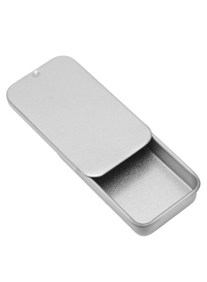 كلاراكو 10 قطع من عبوات الصفيح، عبوات صفيح فارغة ذات غطاء منزلق، علبة صفيح فضية محمولة فارغة لبلسم الشفاه والعطور الصلبة - Image 3