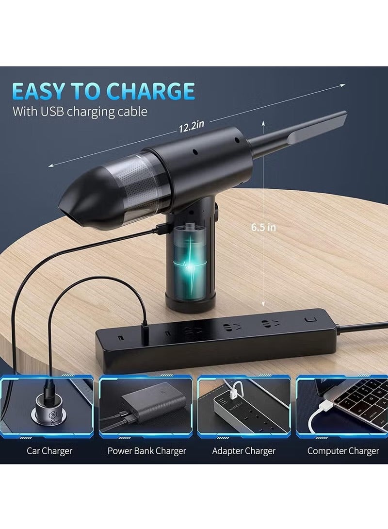 جوشبيرغ منفاخ هواء كهربائي 2 في 1، منفاخ هواء مضغوط متعدد الاستخدامات، بثلاث سرعات تصل إلى 91000 دورة في الدقيقة، قابل لإعادة الشحن، لاسلكي، مناسب لتنظيف أجهزة الكمبيوتر المحمولة، ولوحات المفاتيح، والكاميرات، والإلكترونيات، للاستخدام الخارجي، والسيارات، والمنازل. - Image 2