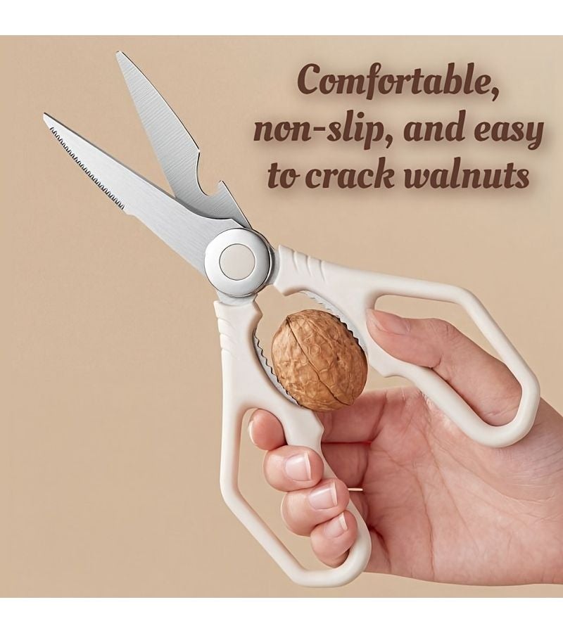 Multi-functional Kitchen Scissors and Milk White Melon Peeler Kitchen Gadgets Set Chicken Bone Shears Fish Scale Scraper Nutcracker Essential Tools for Home Restaurant Catering - Image 5