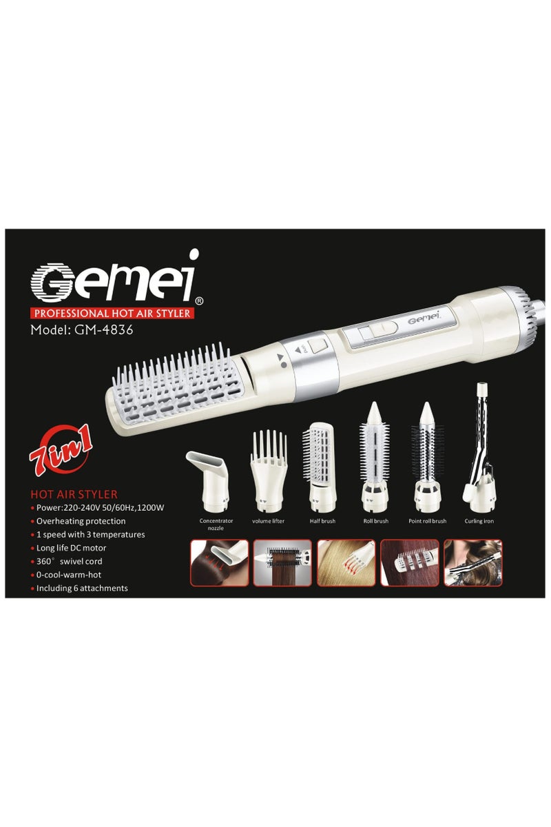 GEMEI GM-4836 Advanced 7-in-1 Professional Hot Air Styler for Effortless Hair Styling and Salon-Quality Results at Home - Image 4
