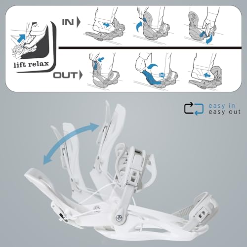 XCMAN Rear Step in Style Snowboard Bindings Lightweight Rear Entry All-Mountain Bindings for Men Women Easy in and Out - Image 2