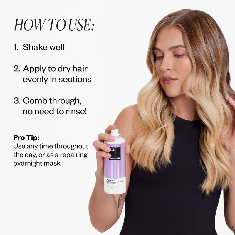 iGK قناع الشعر الجاف IGK أنتي سوشيال للسفر - قناع ليلي يترك على الشعر | علاج لبناء الروابط للشعر الجاف | ترطيب ولمعان طوال الليل | يصلح، ينعّم ومثالي للإضافات (1.7 أونصة) - Image 5