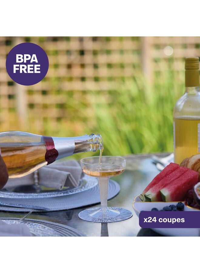 36 قطعة من أكواب مارتيني البلاستيكية الشفافة، وأكواب مارغريتا بلاستيكية للاستخدام مرة واحدة سعة 7 أونصات، وكأس شمبانيا بلاستيكي، وكوب كوكتيل للحفلات وليلة التاكو ومستلزمات الحفلات ذات الطابع المكسيكي - Image 2