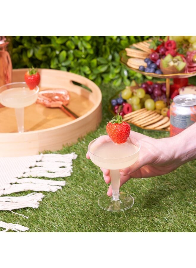 36 قطعة من أكواب مارتيني البلاستيكية الشفافة، وأكواب مارغريتا بلاستيكية للاستخدام مرة واحدة سعة 7 أونصات، وكأس شمبانيا بلاستيكي، وكوب كوكتيل للحفلات وليلة التاكو ومستلزمات الحفلات ذات الطابع المكسيكي - Image 3