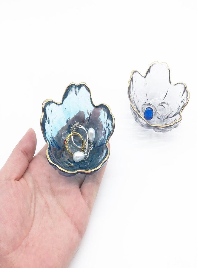 BESSKON Small Ring Dishes for Women, Glass Jewelry Dish, Crystal Ring Holder Dish Trinket Bowl, Flower Jewelry Holder Dish, Nightstand Decor Jewlery Plate, Jewelry Bowl Dish for Rings, Keys, Gift - Image 4
