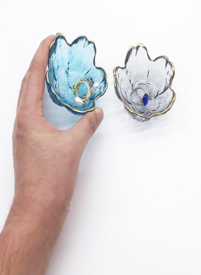 BESSKON Small Ring Dishes for Women, Glass Jewelry Dish, Crystal Ring Holder Dish Trinket Bowl, Flower Jewelry Holder Dish, Nightstand Decor Jewlery Plate, Jewelry Bowl Dish for Rings, Keys, Gift - Image 5