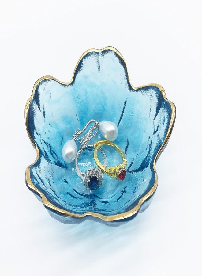 BESSKON Small Ring Dishes for Women, Glass Jewelry Dish, Crystal Ring Holder Dish Trinket Bowl, Flower Jewelry Holder Dish, Nightstand Decor Jewlery Plate, Jewelry Bowl Dish for Rings, Keys, Gift - Image 1
