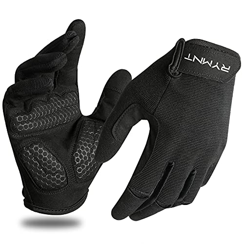 RYMNT Full Fingers Workout Gloves for Women Men-Gym Glove for Women Weight Lifting, Exercise Fitness Gloves-Touch Screen-Extra Grip Foam-Padded-Anti-Slip for Fitness,Training,Cycling.Black-X-Large - Image 1