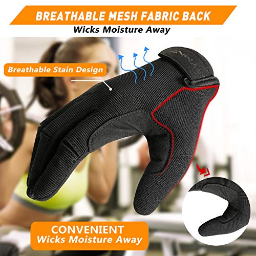 RYMNT Full Fingers Workout Gloves for Women Men-Gym Glove for Women Weight Lifting, Exercise Fitness Gloves-Touch Screen-Extra Grip Foam-Padded-Anti-Slip for Fitness,Training,Cycling.Black-X-Large - Image 4