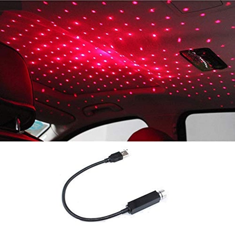 Decorative lamp - adjustable usb car interior decorative light mini led car roof star night lights projector atmosphere lamp room party decoration ()